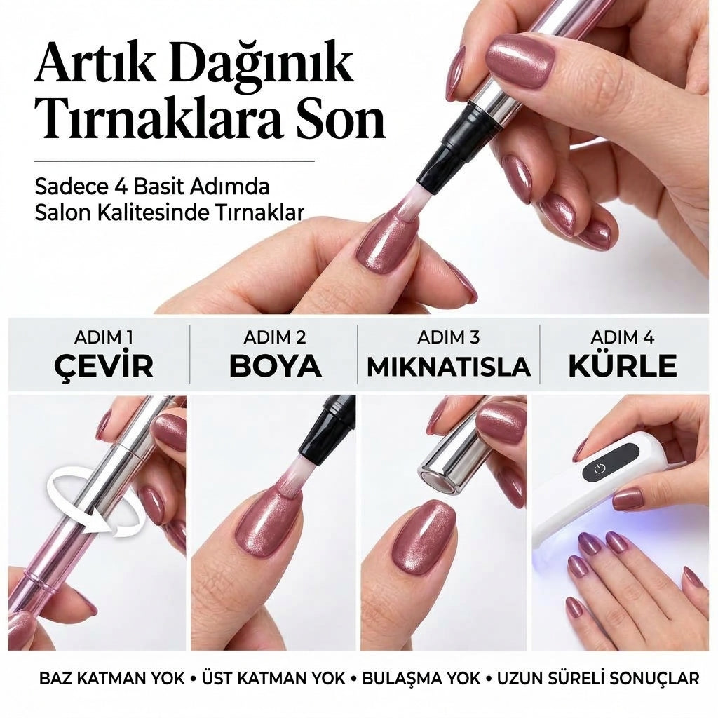 Ojemi Jel Oje Kalemi + Mini UV Lamba